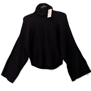 NWT Pink Rose Black Sweater